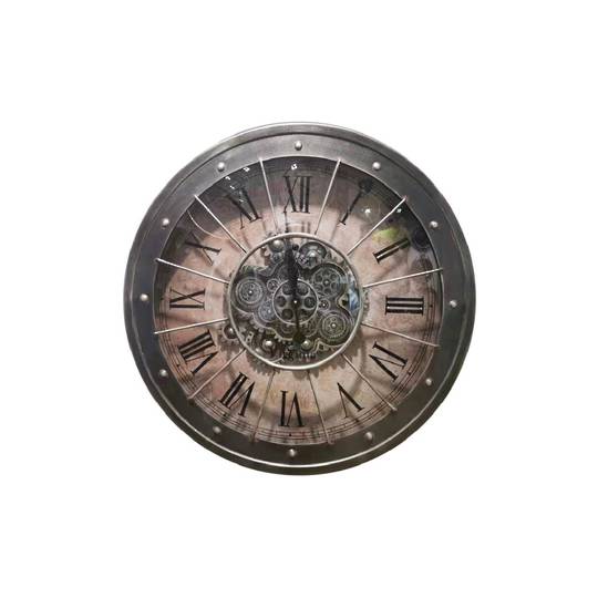 Black Bezel with Rivets Gear clock 80cm